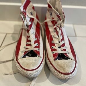 American flag high top converse